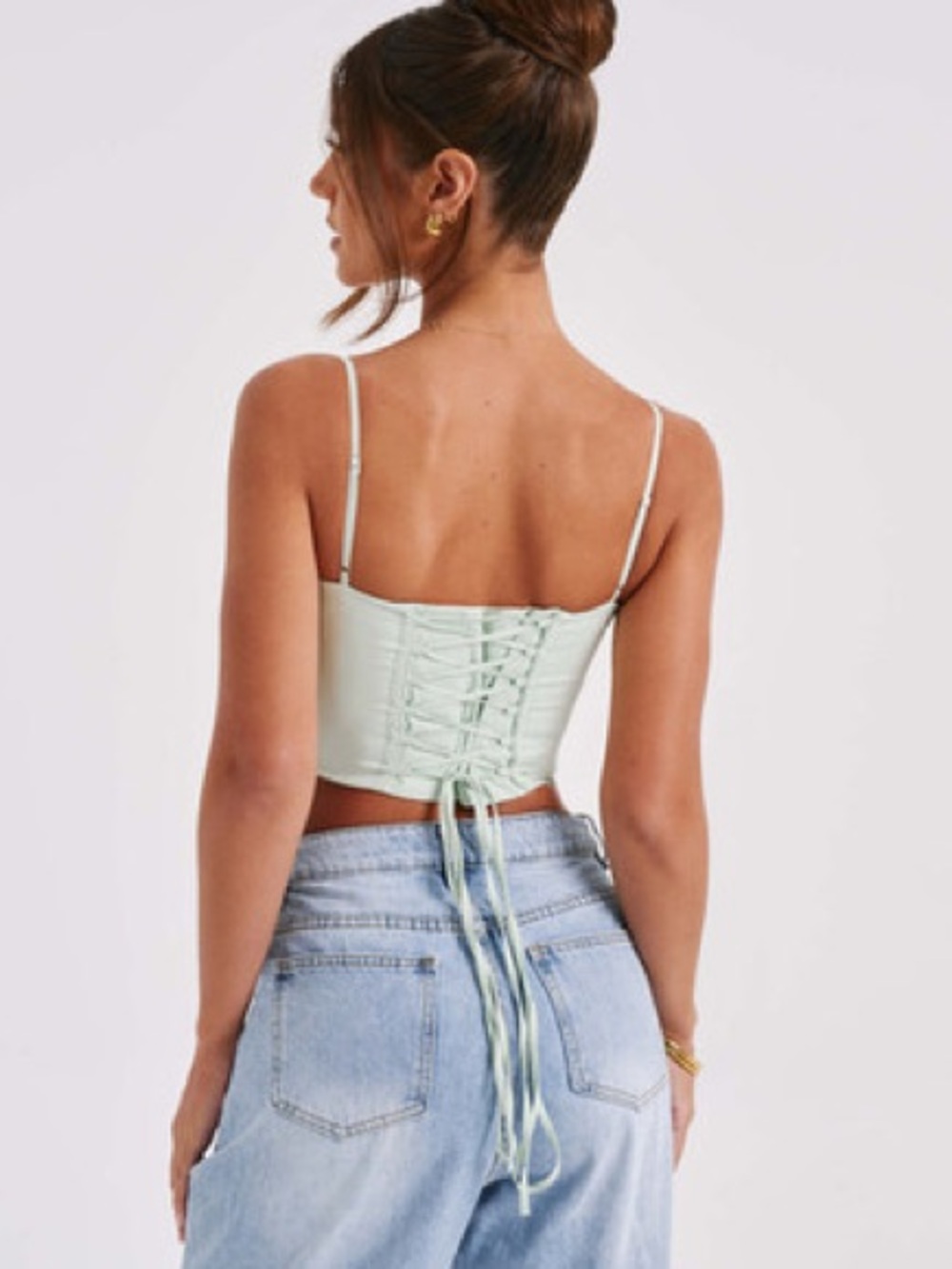 BABYBOO Clara Sage Green Corset Top XS NWT - Picture 5 of 12